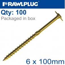 TIMBER CS SCREW 6X100 MM ZINC PL X100 BOX